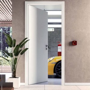 Bloc-porte isotherme DÉCO poussant gauche modèle Integra, laqué blanc