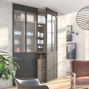 Porte de placard Diamant Atelier pivotante