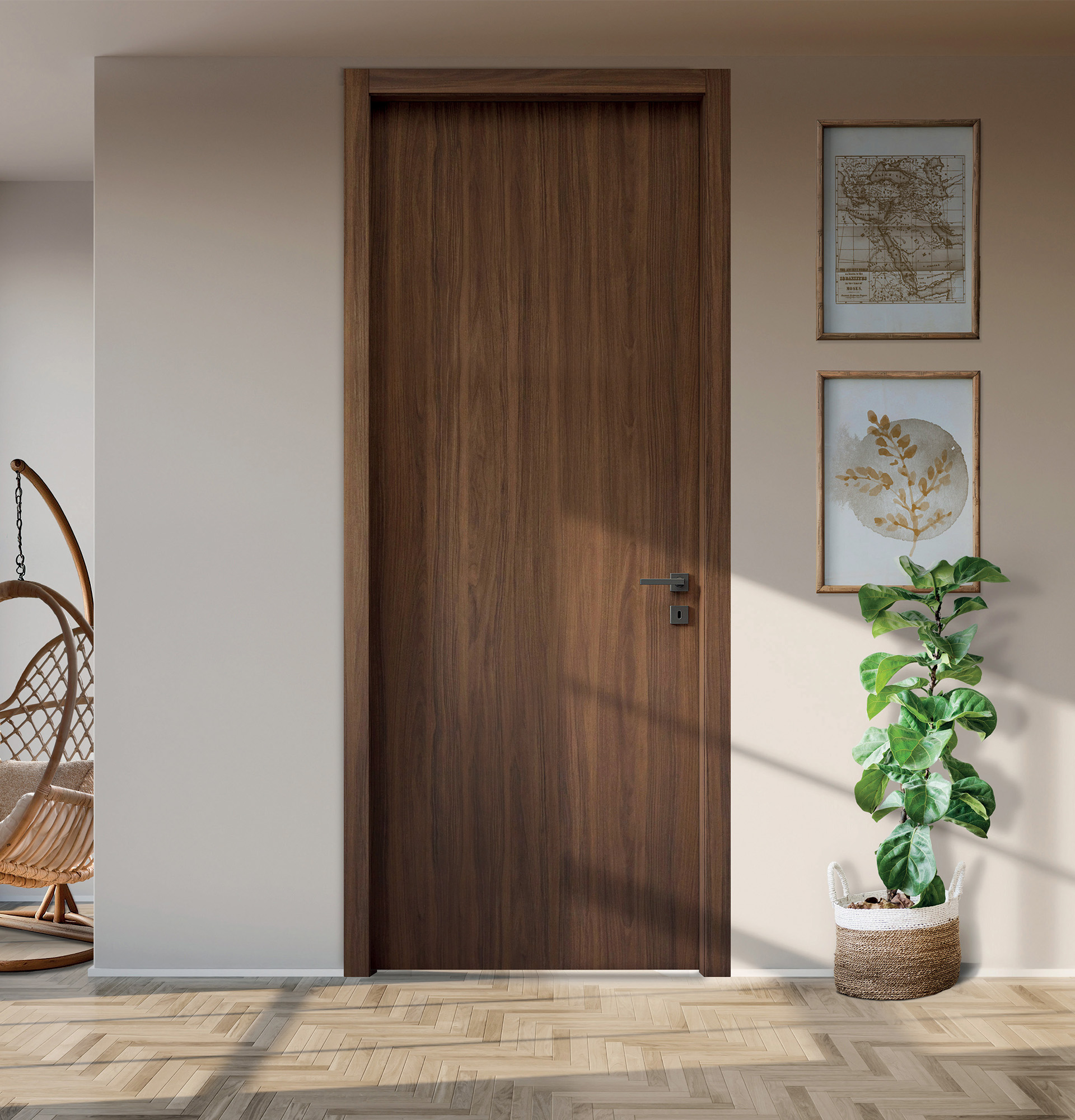 Bloc-porte sur mesure, décor caracalla scuro