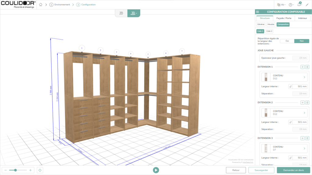 aperçu du configurateur avec un dressing