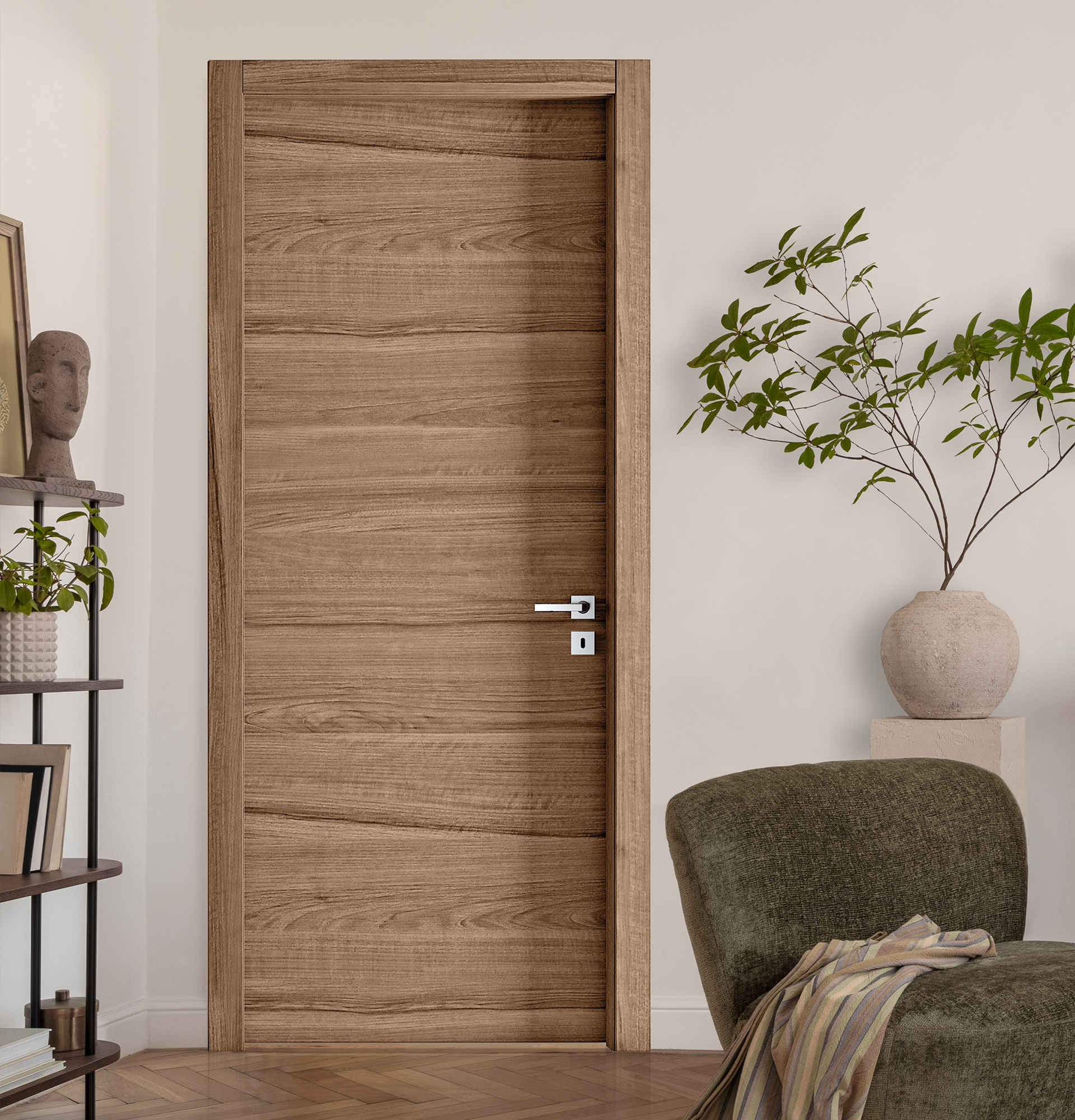 Bloc-porte décor noyer canaletto