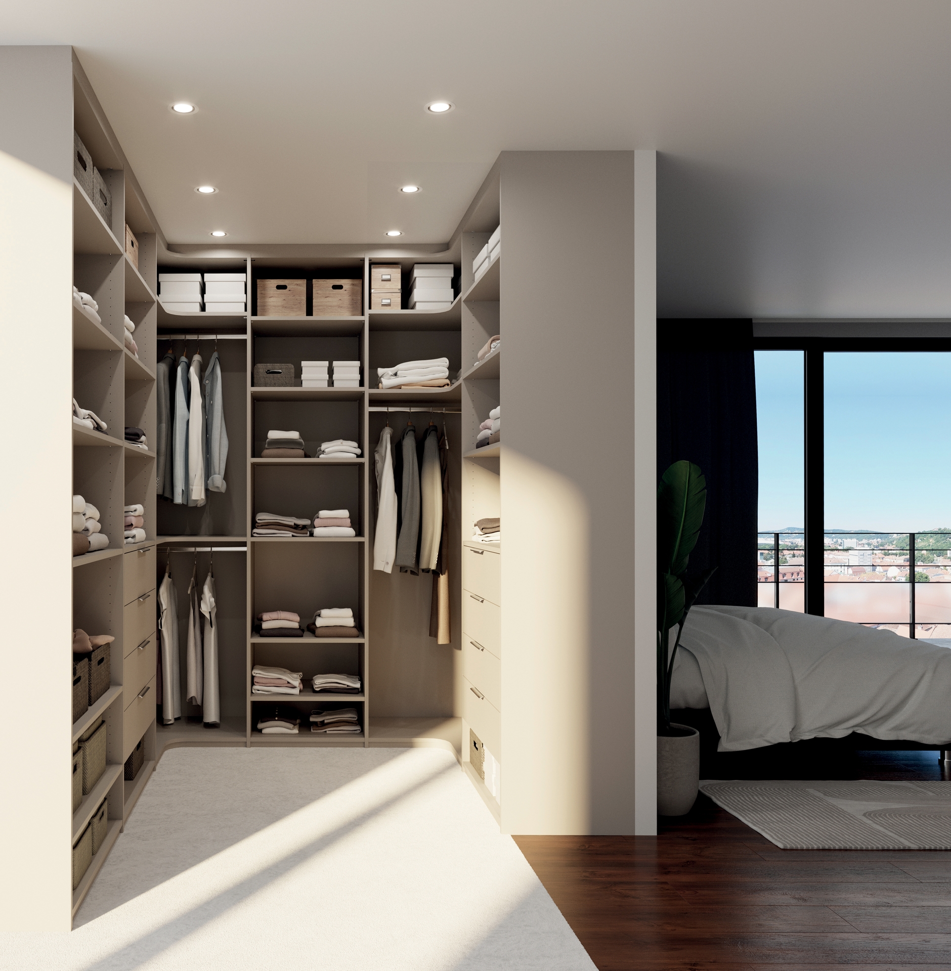 Dressing composable en U, décor cachemire